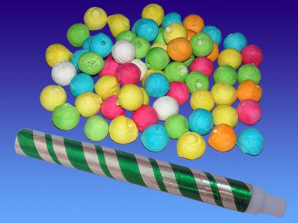 party paper ball assortment with 1 blow pipe